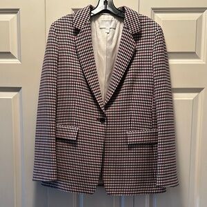 Boss Black and Maroon Checkered Blazer
